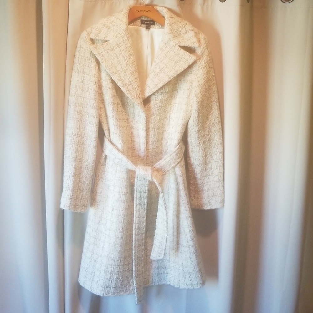 Bebe Cream wool blend coat